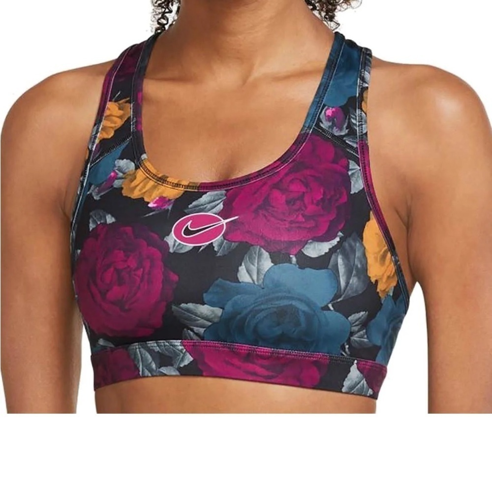 Nike Women's Medium Support Sports Bra Multicolor Floral Medium
